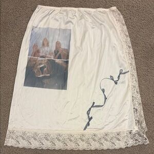 Elegant White Lace Trim Skirt